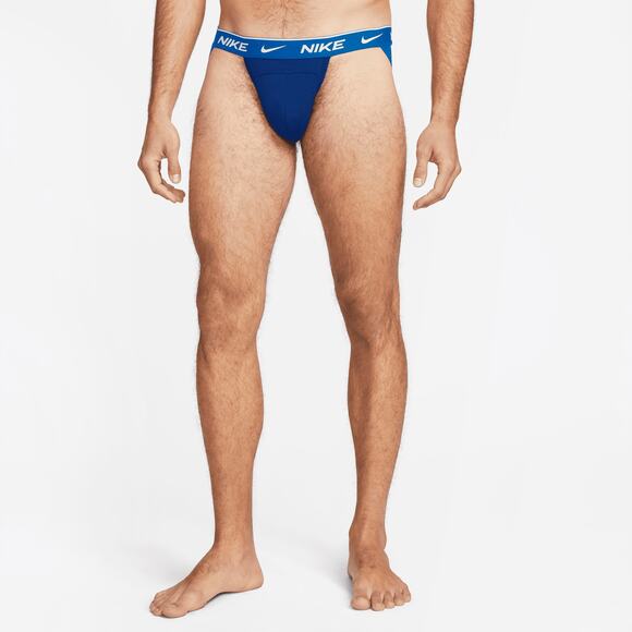 Nike Men’s Athletic Jockstrap  XL Volt Navy/White XL Cotton Pouch - Picture 1 of 2